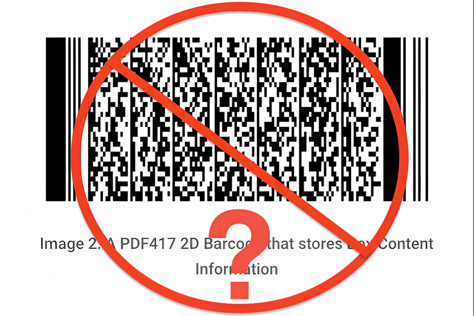 2D Barcode 2D Barcodes with Red Circle Slash with Red Question Mark