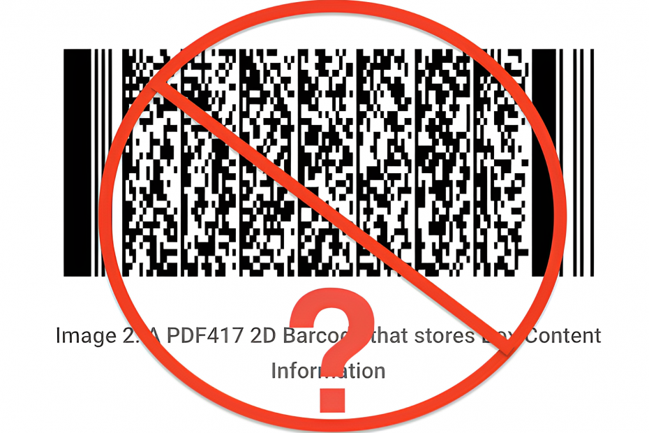 2D Barcode 2D Barcodes with Red Circle Slash with Red Question Mark